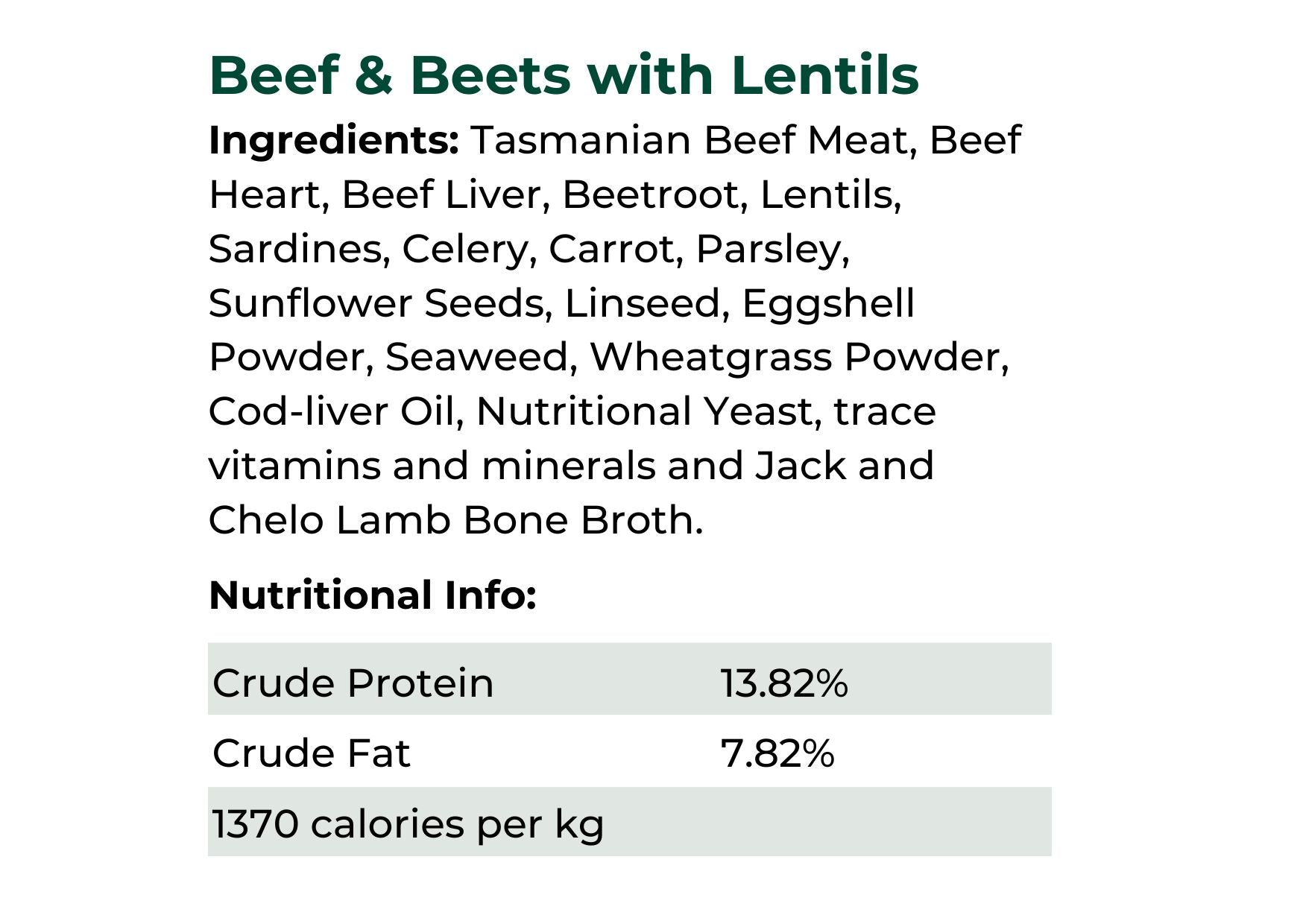 Beef and Beets with Lentils Meal