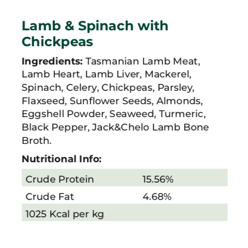 Lamb and Spinach with Chickpea, 200g
